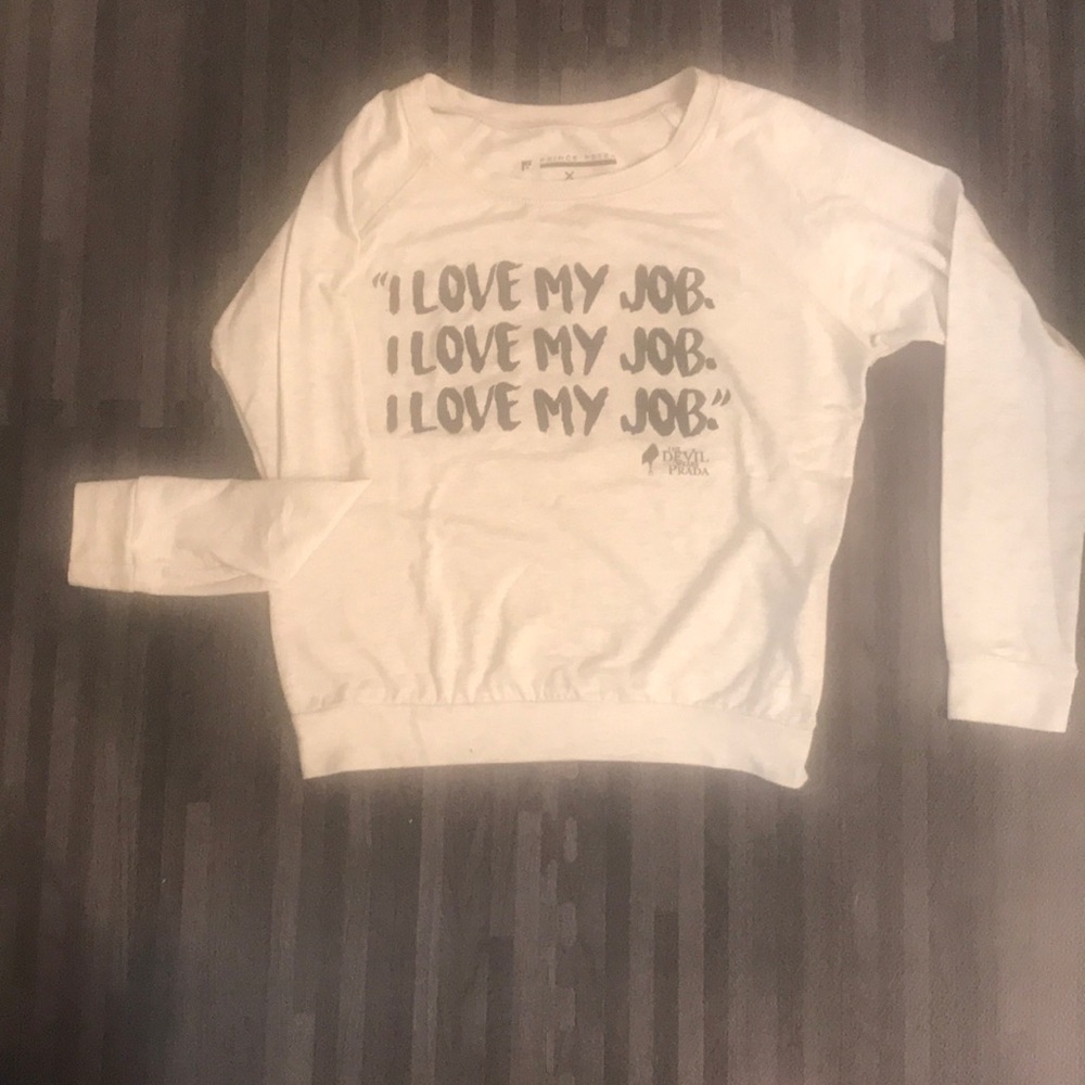Light Gray I LOVE MY JOB thin crewneck pullover